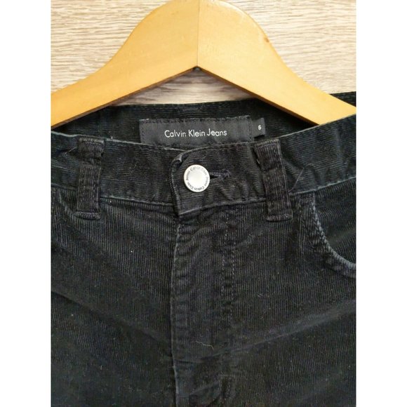Vintage Calvin Klein Jeans Black Corduroys Size 6 Leather Tag Bootcut - Picture 3 of 11